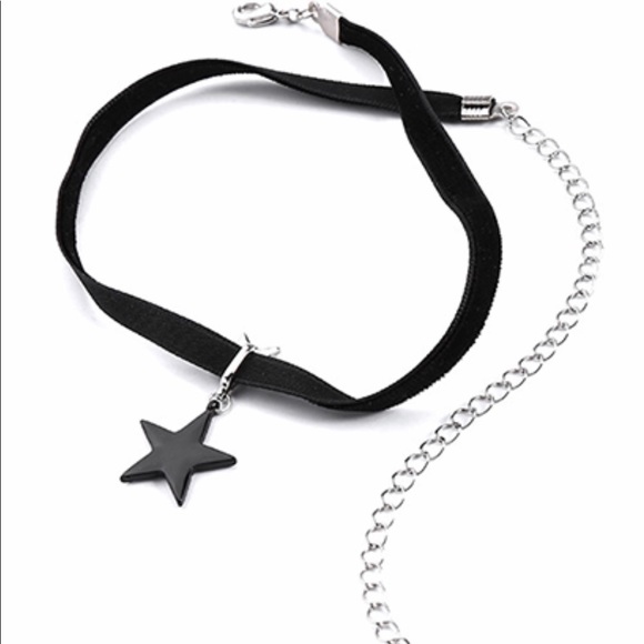 Not Your Average Glamour Girl Jewelry - Gothic Velvet black star choker
